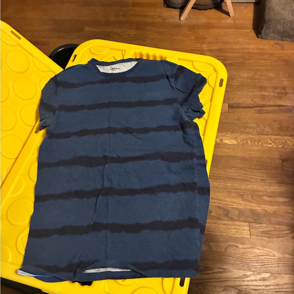 Goodfellow & Co Navy and Black Striped Short Sleeve Tee